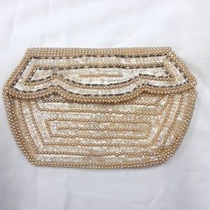 Vintage 50's 60's Beaded Sequined Clutch Snap Clousure